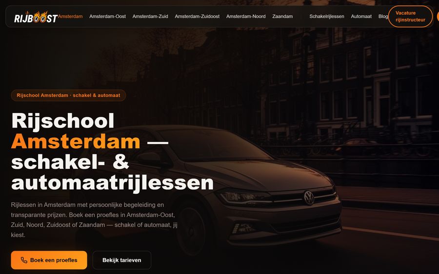 Homepage van rijschool RijBoost